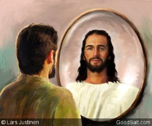 Man Sees Jesus in the Mirror