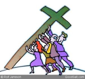 People Holding Up Cross