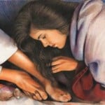 Mary washing Jesus' feet