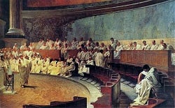 Roman Senate in session picture from Wikimedia commons