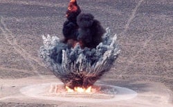 Test explosion at the US Government Big Explosives Experimental Facility from Wikimdeia Commons