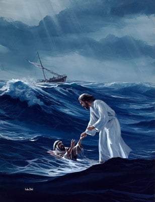 jesus walking on water