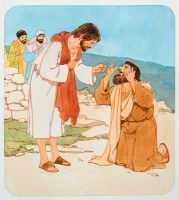 Jesus heals a blind man