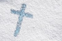 Outline of Cross in Snow