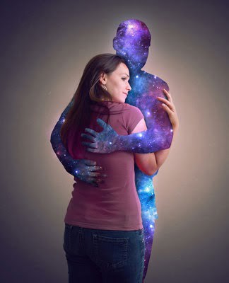 Woman Hugging the Universe