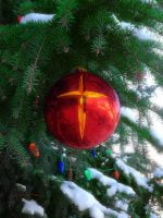 Christmas Tree Ornament Showing Cross
