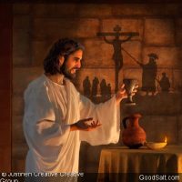 Jesus Holding Communion Cup