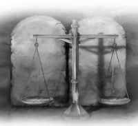 Scales of Justice and the Ten Commandments