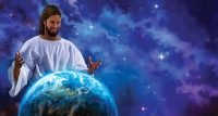 Jesus Looking Over Earth