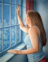 Woman Looking Out a Window