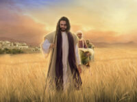 Jesus Standing in Field of Grain