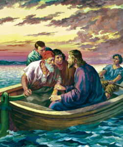 Apostles and Jesus in a Boat