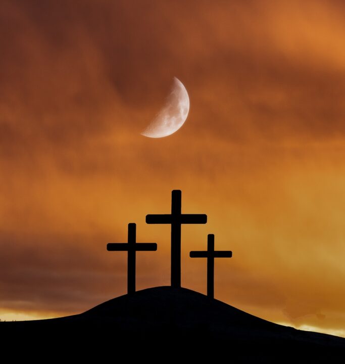 moon, crosses, easter