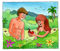 Eve Showing Adam a Piece of Fruit