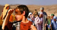 A Boy Searches in a Crowd