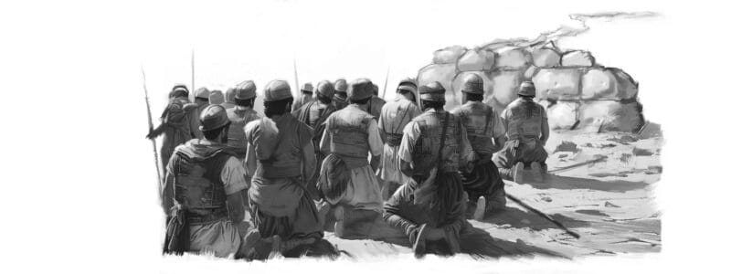 Soldiers Kneeling Before an Altar