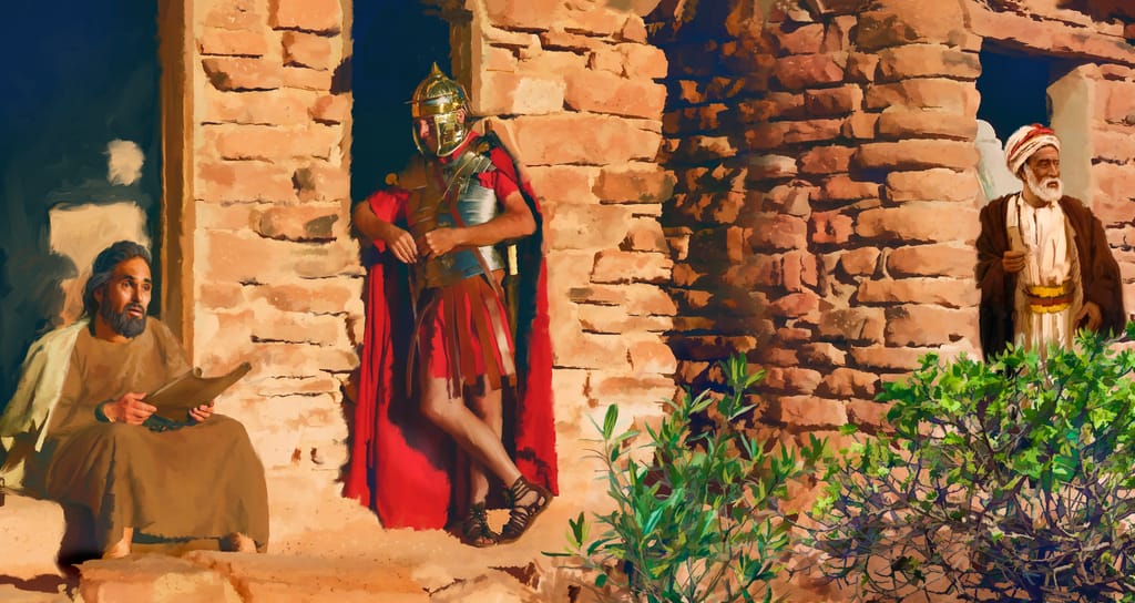 Guard Watching Paul Write in his Prison House