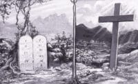 Ten Commandments Next to the Cross