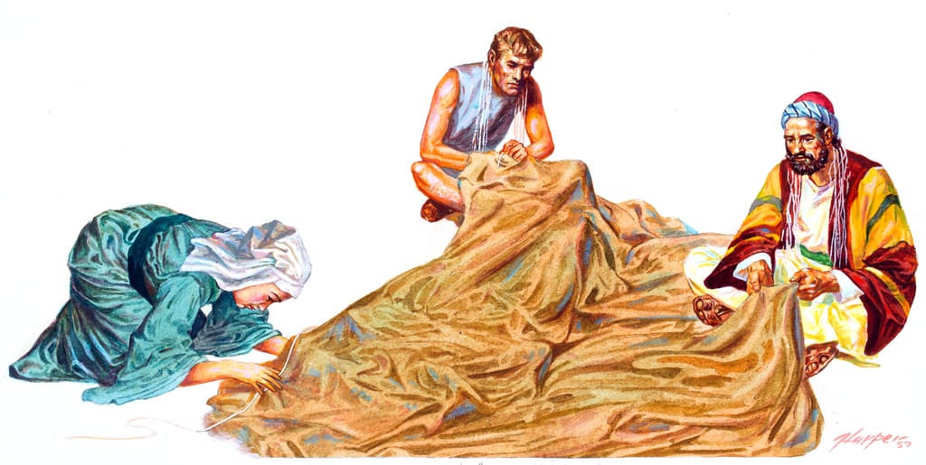 Paul Working on a Tent