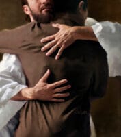 Jesus Embraces a Men
