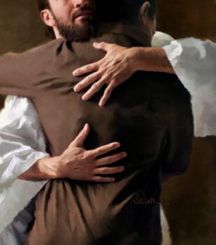 Jesus Embraces a Men