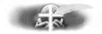God's Hands holding the world with a Cross and Quill
