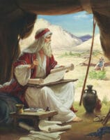 Moses Writing Inside a Tent